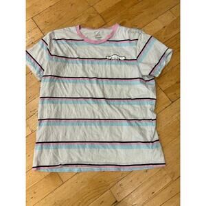 Cinnamon Roll Pastel Stripe T Shirt- Sanrio